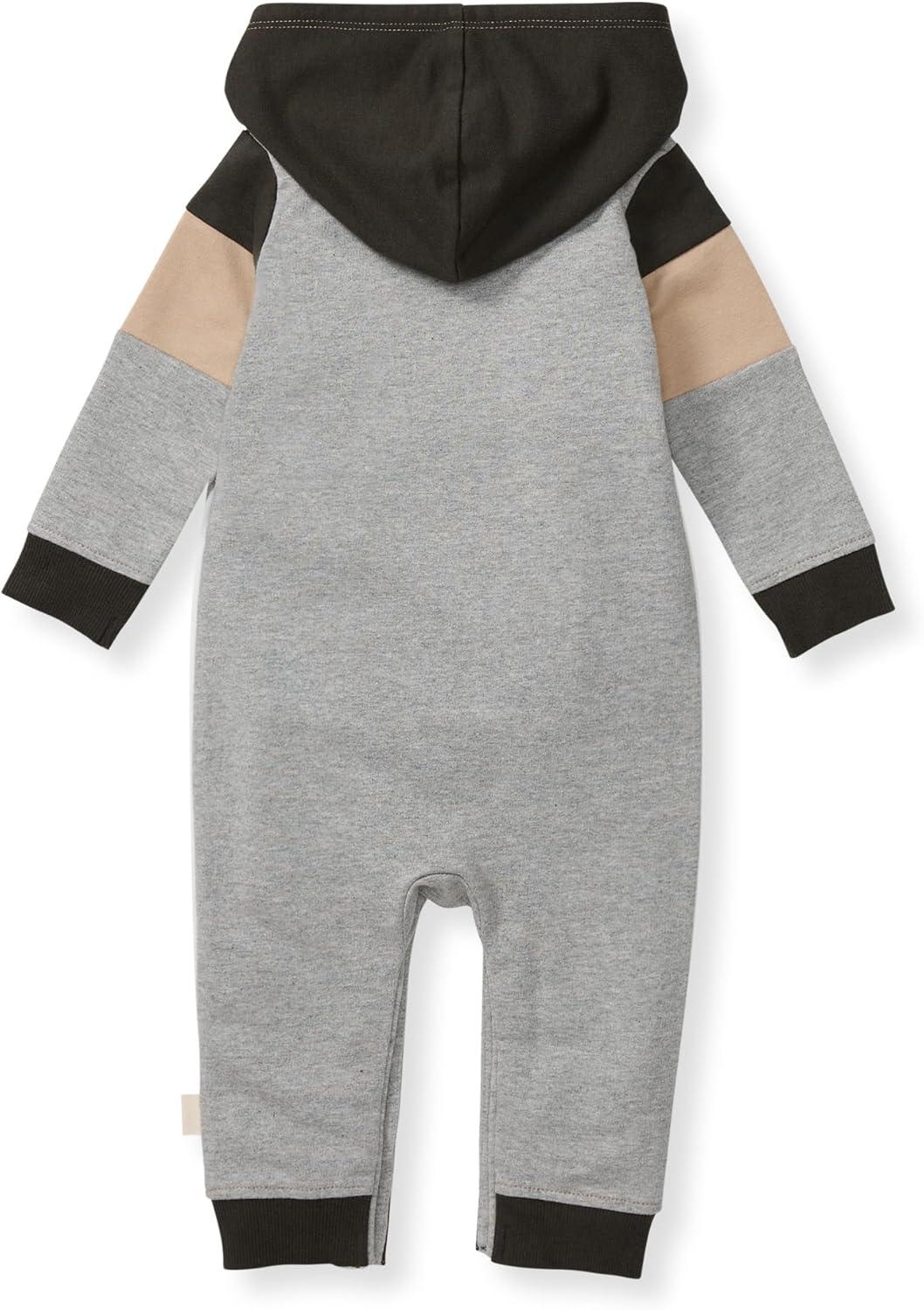 imageBurts Bees Baby Boys Jumpsuit 100 Organic Cotton Onepiece Long Sleeve CoverallHeather Colorblocked