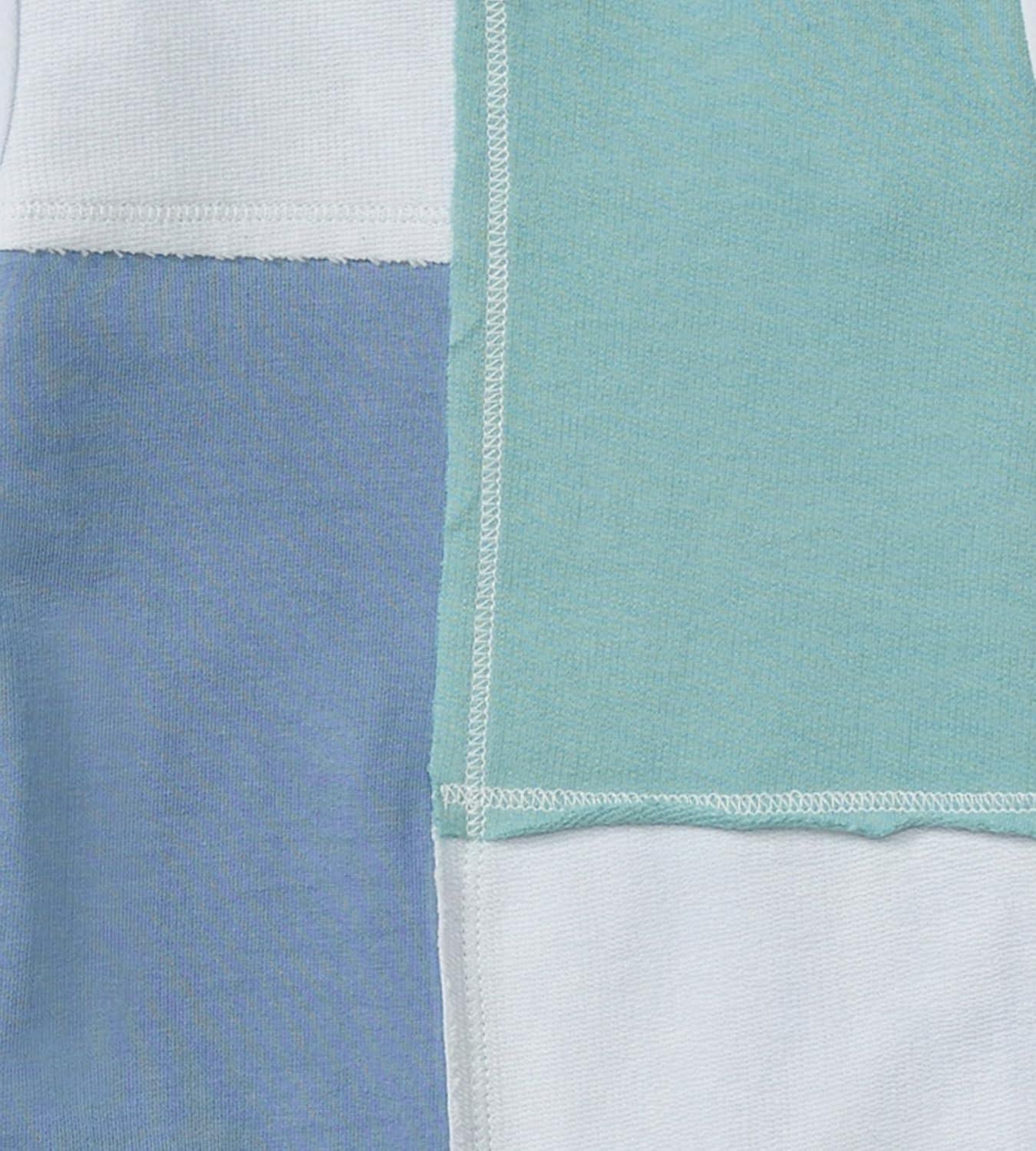 imageBurts Bees Baby Boys Jumpsuit 100 Organic Cotton Onepiece Long Sleeve CoverallIcy Blue Colorblock