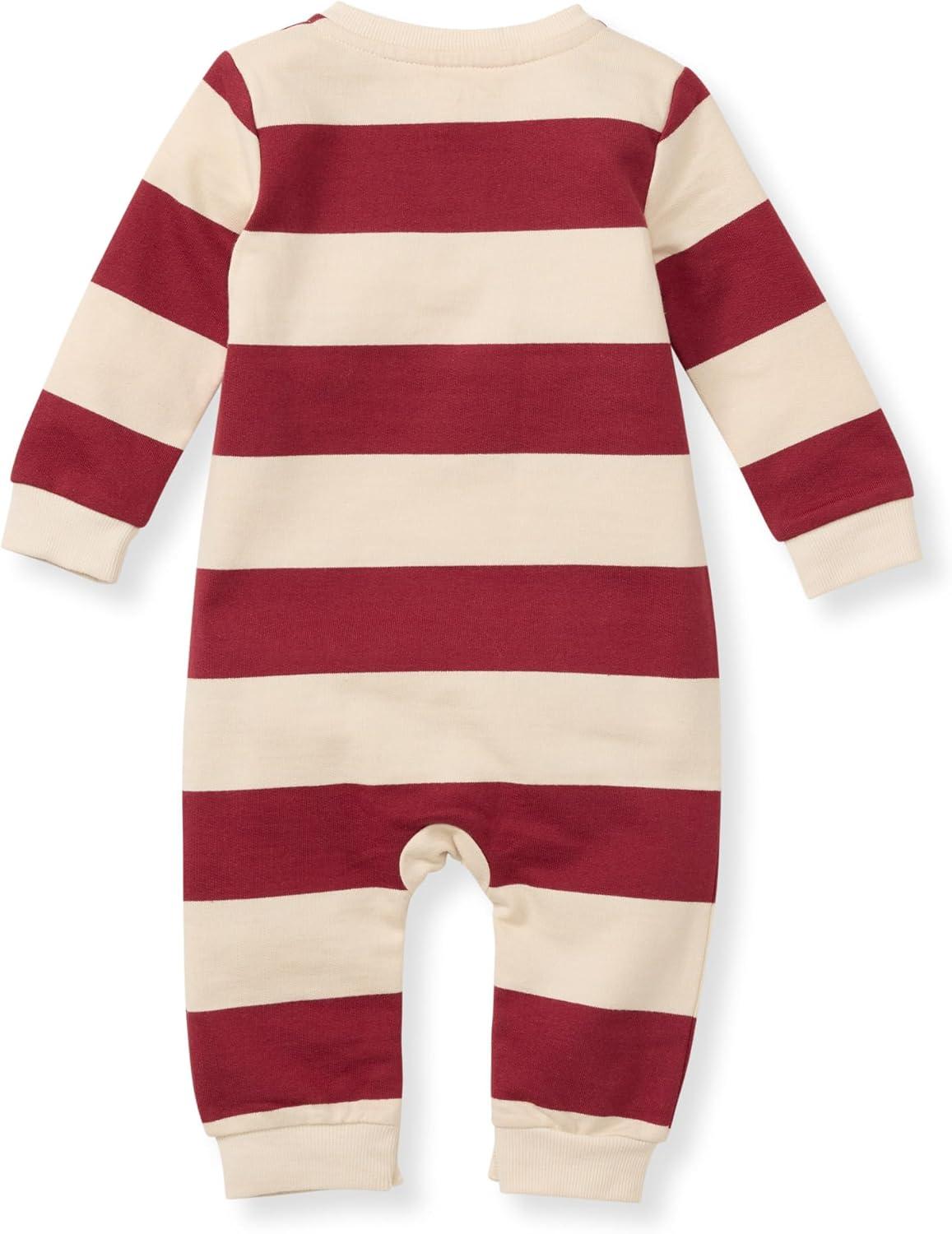 imageBurts Bees Baby Boys Jumpsuit 100 Organic Cotton Onepiece Long Sleeve CoverallRedwood Henley