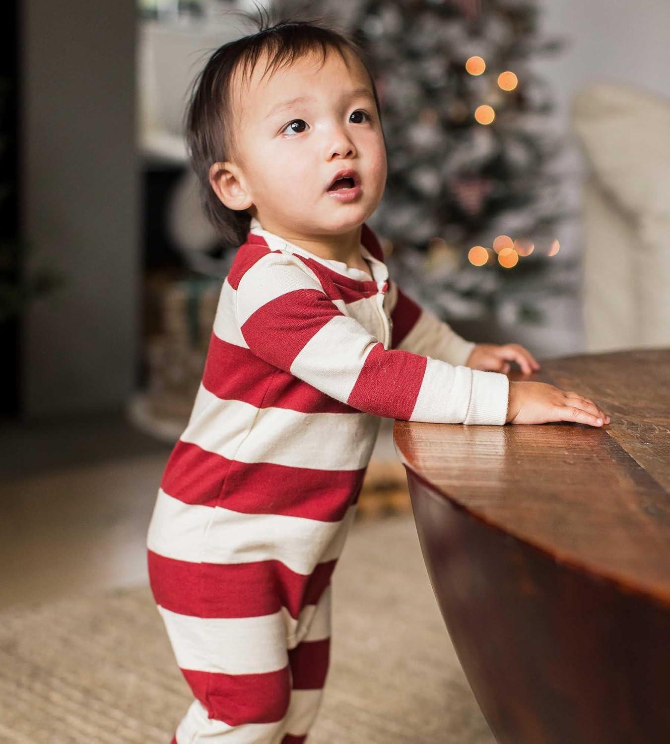 imageBurts Bees Baby Boys Jumpsuit 100 Organic Cotton Onepiece Long Sleeve CoverallRedwood Henley