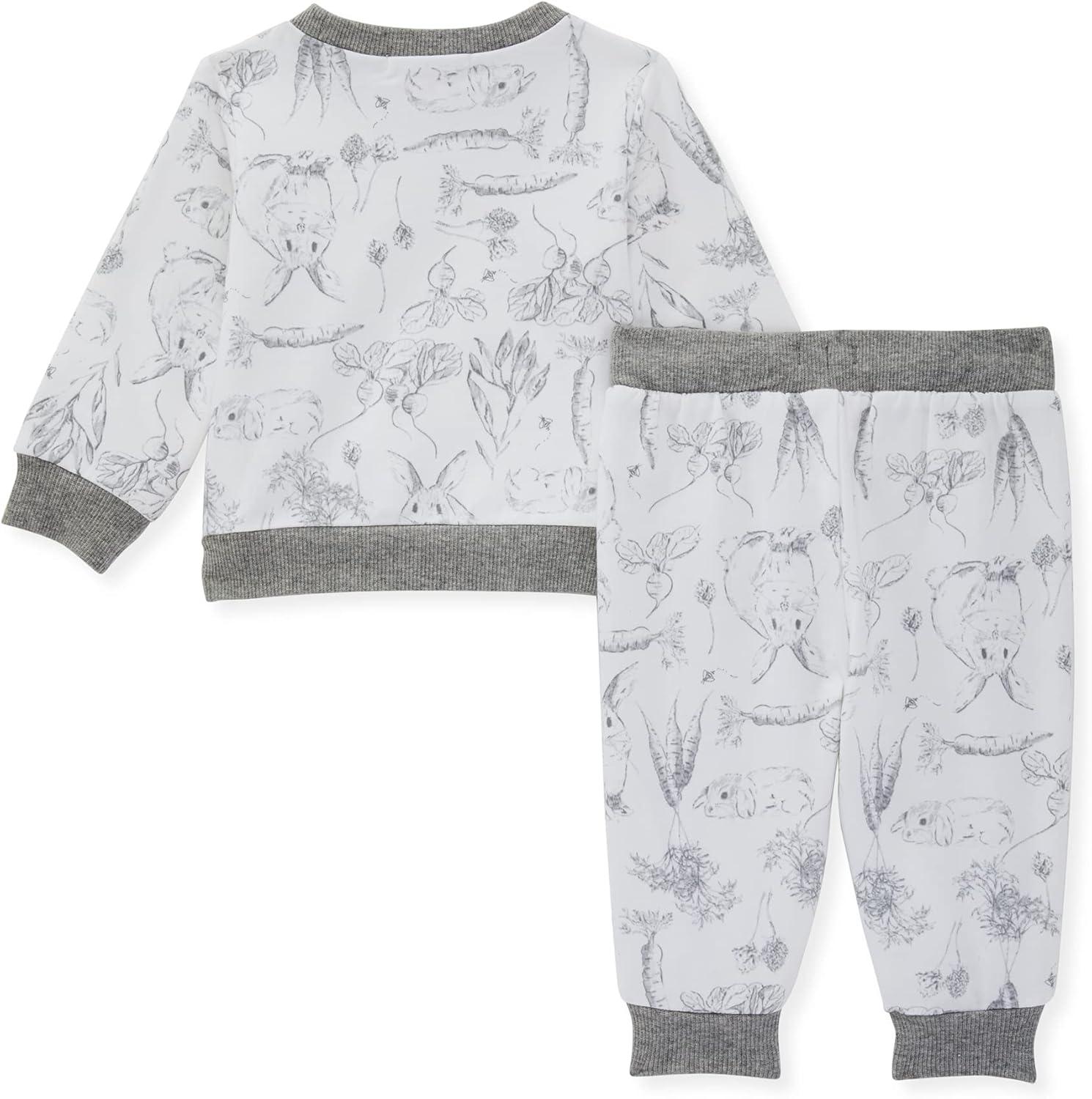 imageBurts Bees Baby Boys Shirt and Pant Set Long Sleeve Top amp Bottom Outfit Bundle 100 Organic CottonBunny Toile