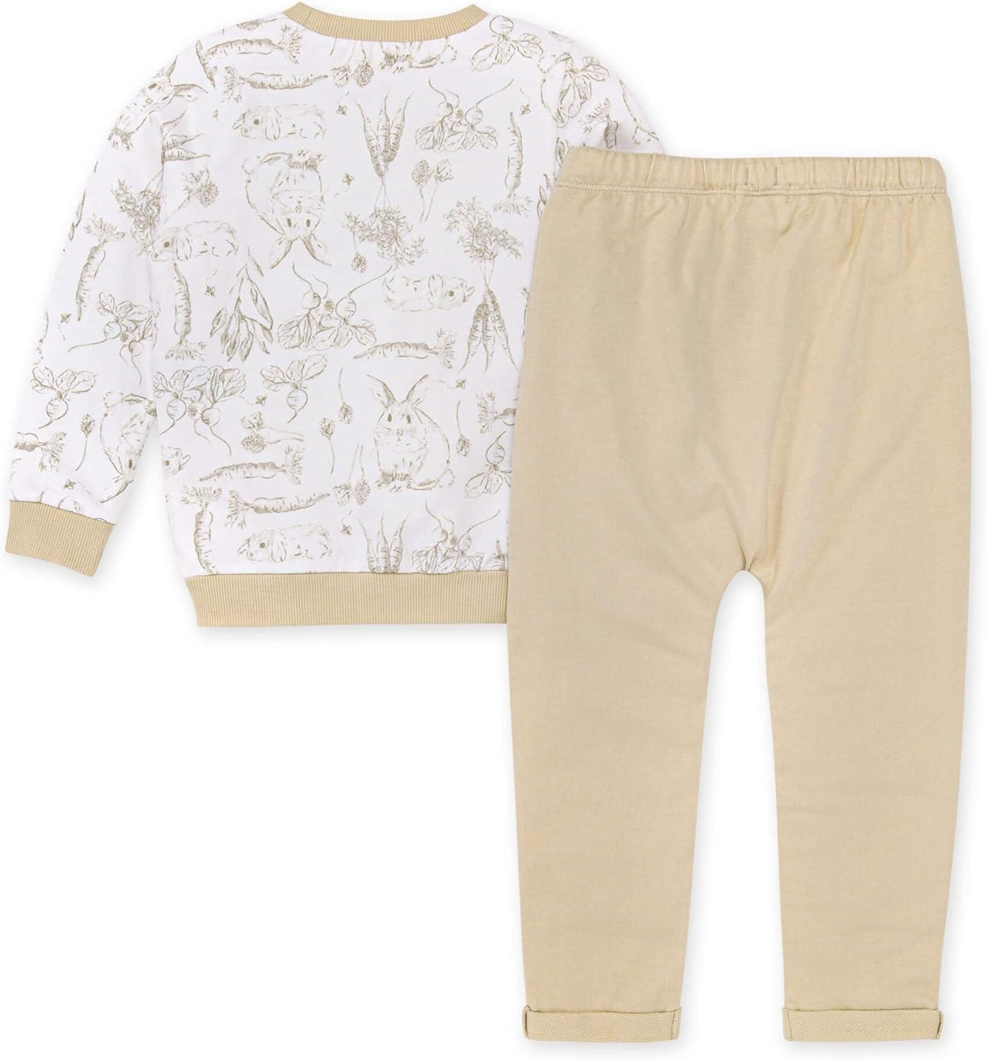 imageBurts Bees Baby Boys Shirt and Pant Set Long Sleeve Top amp Bottom Outfit Bundle 100 Organic CottonBunny Toile Harem Pant