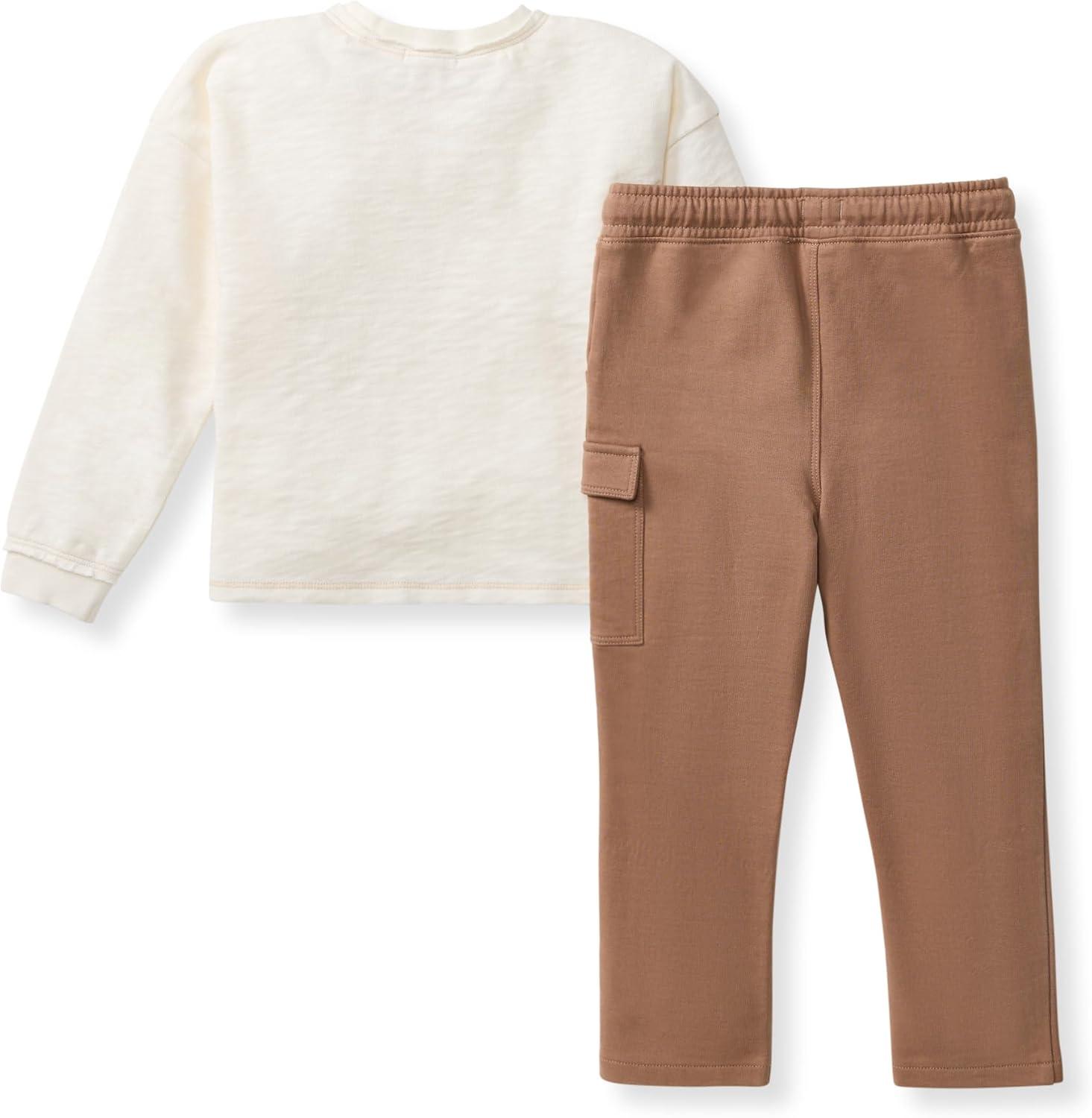 imageBurts Bees Baby Boys Shirt and Pant Set Long Sleeve Top amp Bottom Outfit Bundle 100 Organic CottonChunky Slub Tee Set