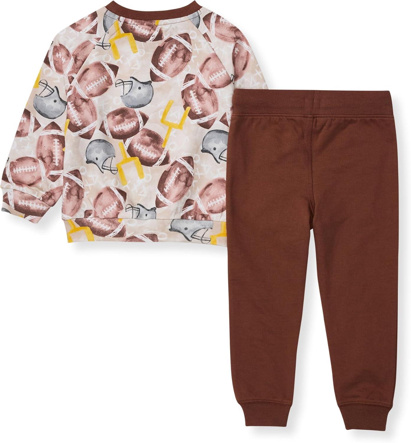 imageBurts Bees Baby Boys Shirt and Pant Set Long Sleeve Top amp Bottom Outfit Bundle 100 Organic CottonFootball Season