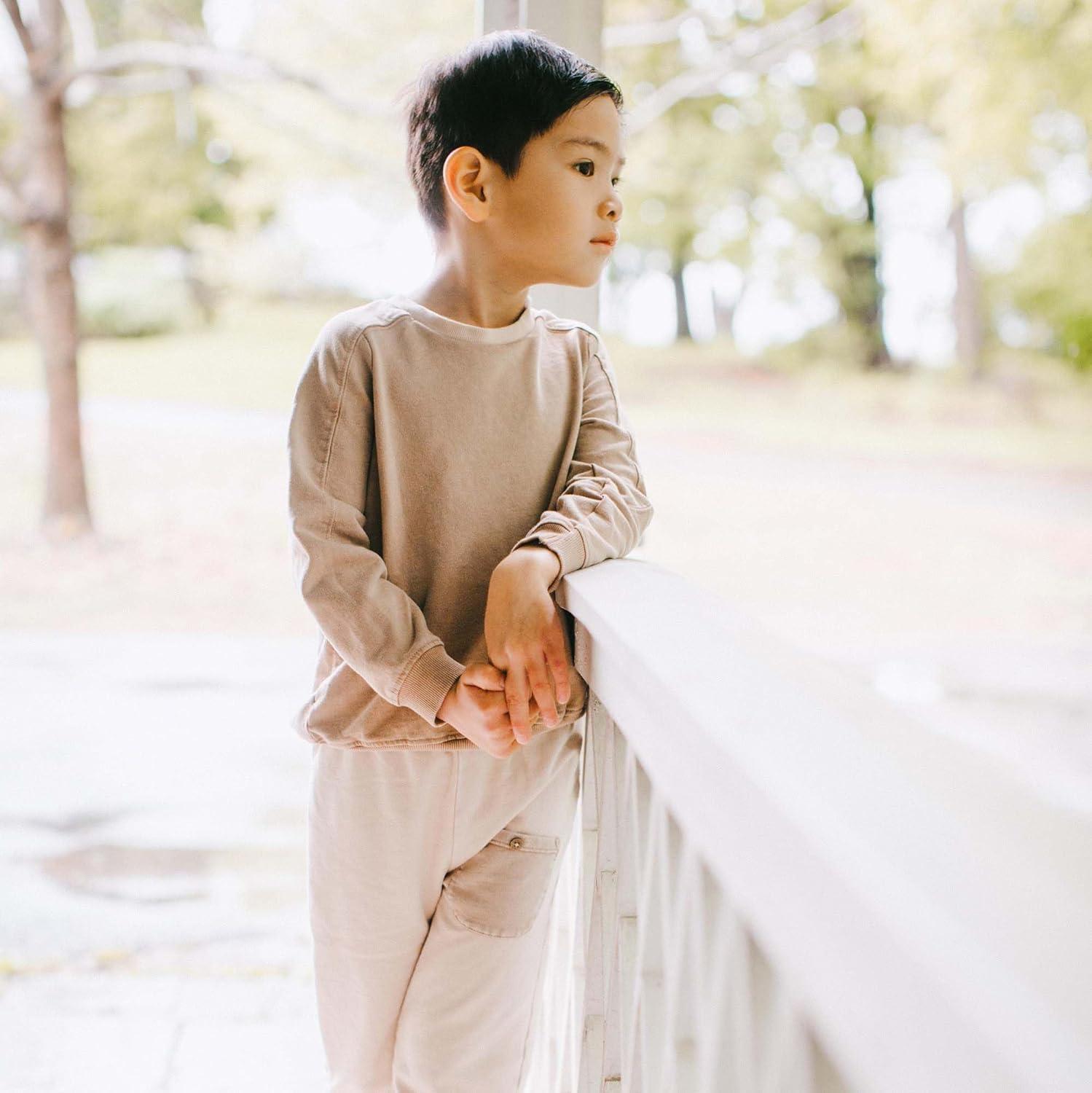 imageBurts Bees Baby Boys Shirt and Pant Set Long Sleeve Top amp Bottom Outfit Bundle 100 Organic CottonGinger Acid Wash