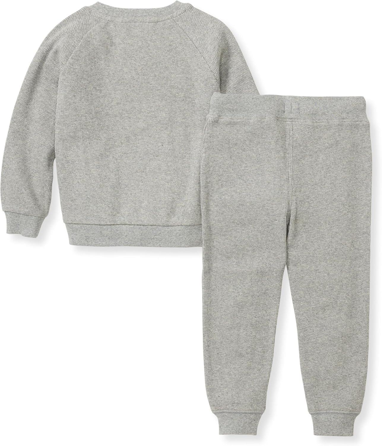 imageBurts Bees Baby Boys Shirt and Pant Set Long Sleeve Top amp Bottom Outfit Bundle 100 Organic CottonHeather Grey Thermal