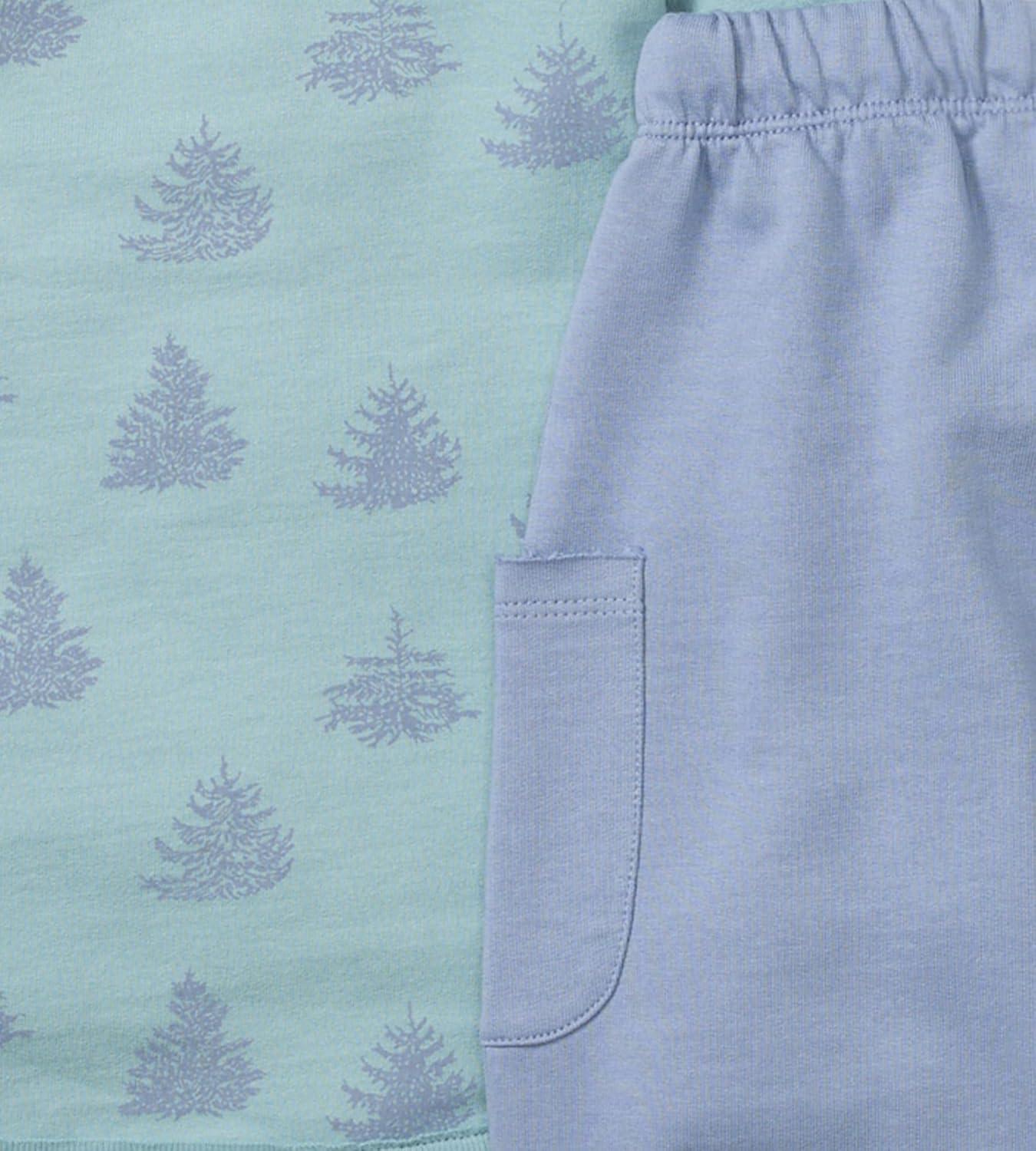 imageBurts Bees Baby Boys Shirt and Pant Set Long Sleeve Top amp Bottom Outfit Bundle 100 Organic CottonIcy Trees