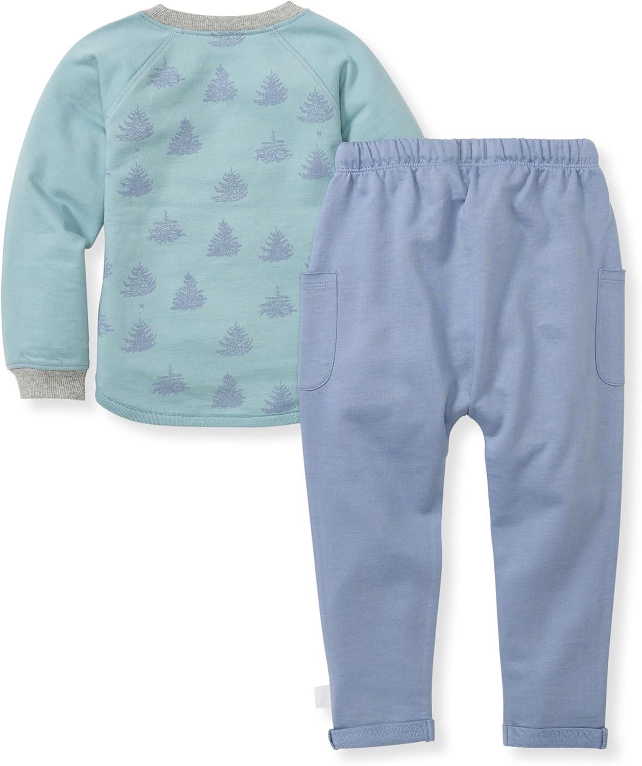 imageBurts Bees Baby Boys Shirt and Pant Set Long Sleeve Top amp Bottom Outfit Bundle 100 Organic CottonIcy Trees