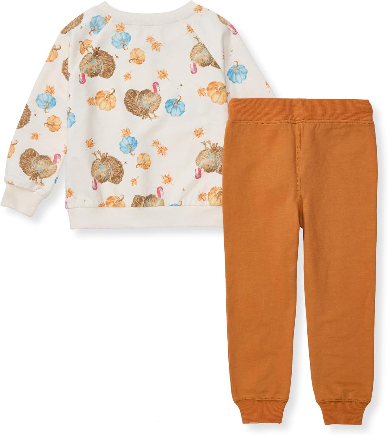 imageBurts Bees Baby Boys Shirt and Pant Set Long Sleeve Top amp Bottom Outfit Bundle 100 Organic CottonTurkey Time