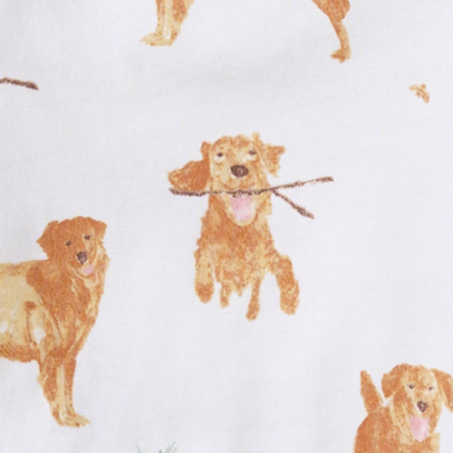 imageBurts Bees Baby Boys Sleep and Play PJs 100 Organic Cotton OnePiece Zip Front Romper Jumpsuit PajamasGolden Retriever