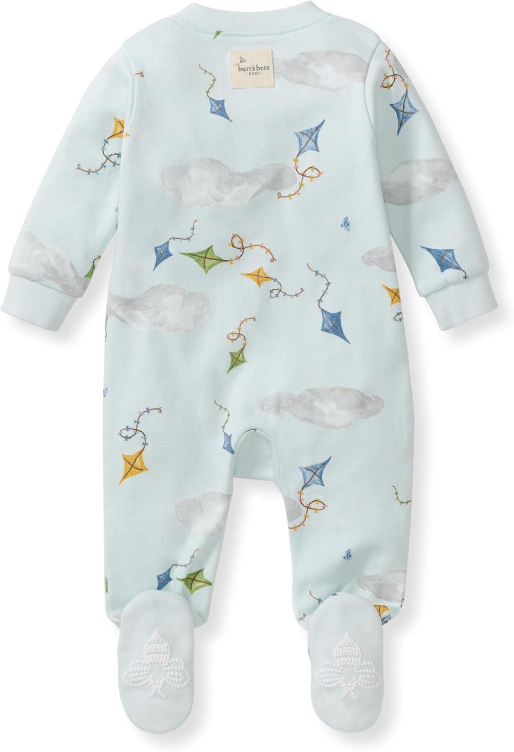 imageBurts Bees Baby Boys Sleep and Play PJs 100 Organic Cotton OnePiece Zip Front Romper Jumpsuit PajamasKite Festival