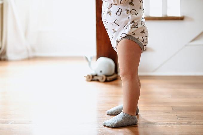 imageBurts Bees Baby Unisexbaby babyboys Socks 6pack Ankle Or Crew With Nonslip Grips Made With Organic CottonHeather Grey Multi