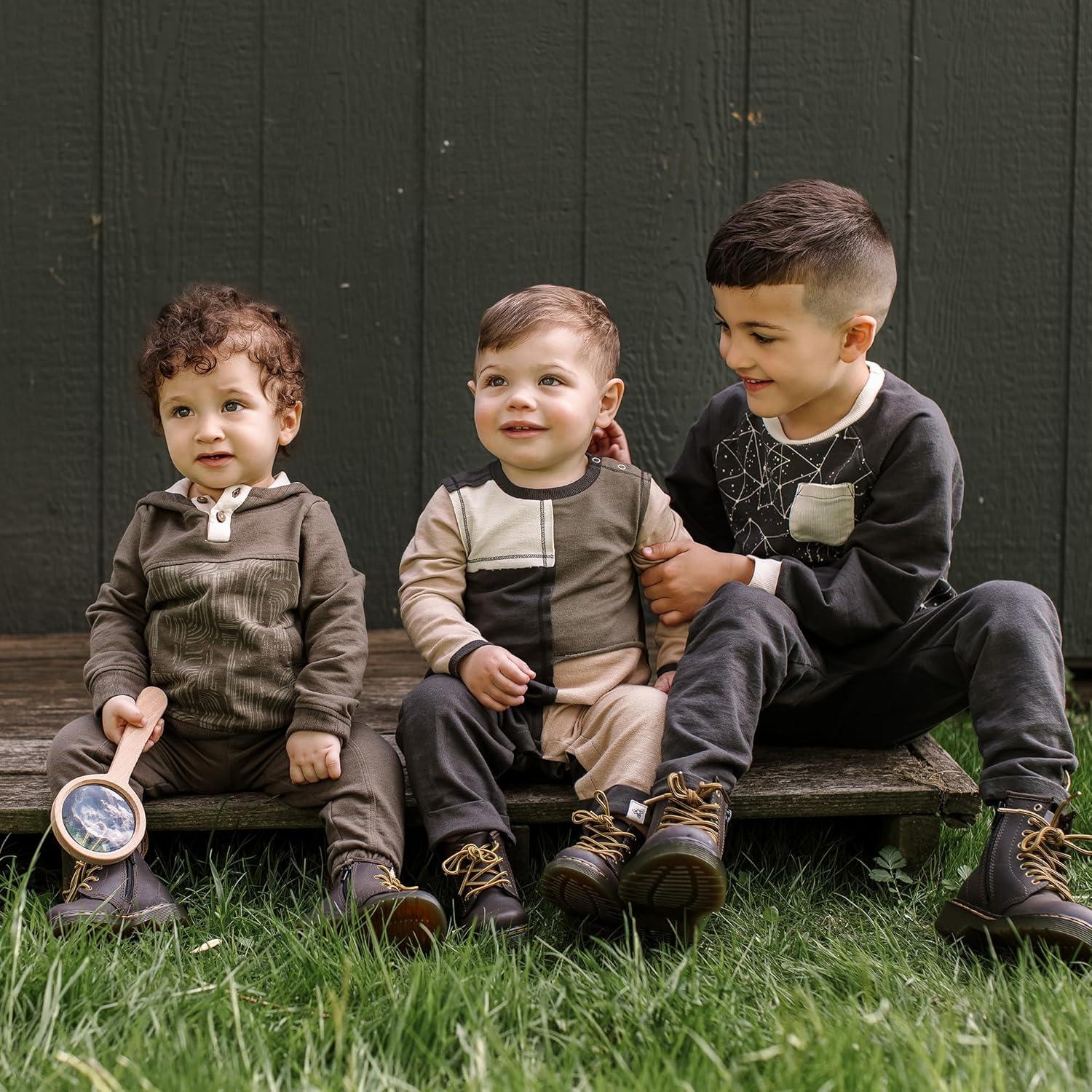 imageBurts Bees Baby babyboys Romper Jumpsuit 100 Organic Cotton Onepiece CoverallAsh Quarter Zip