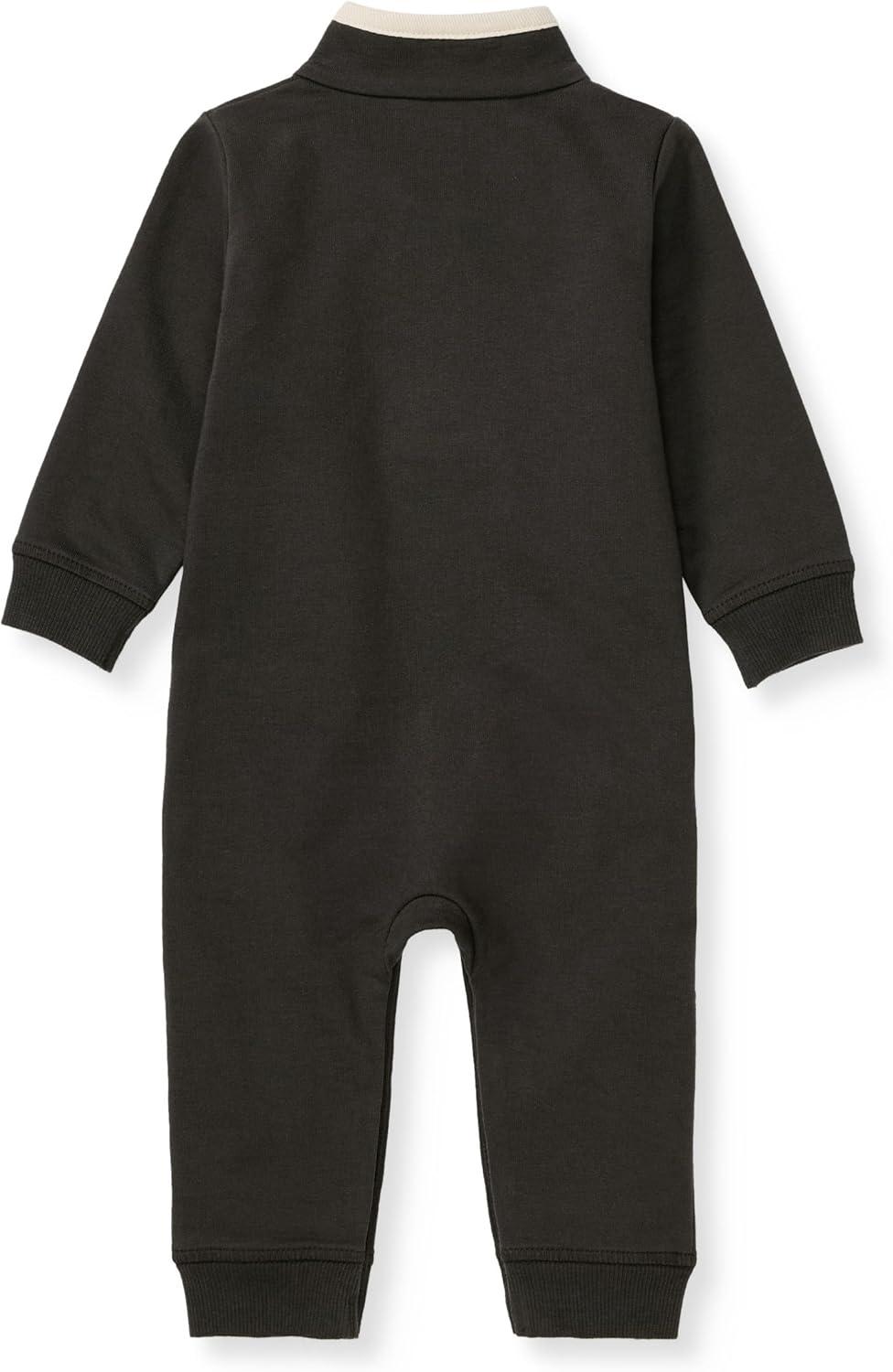 imageBurts Bees Baby babyboys Romper Jumpsuit 100 Organic Cotton Onepiece CoverallAsh Quarter Zip