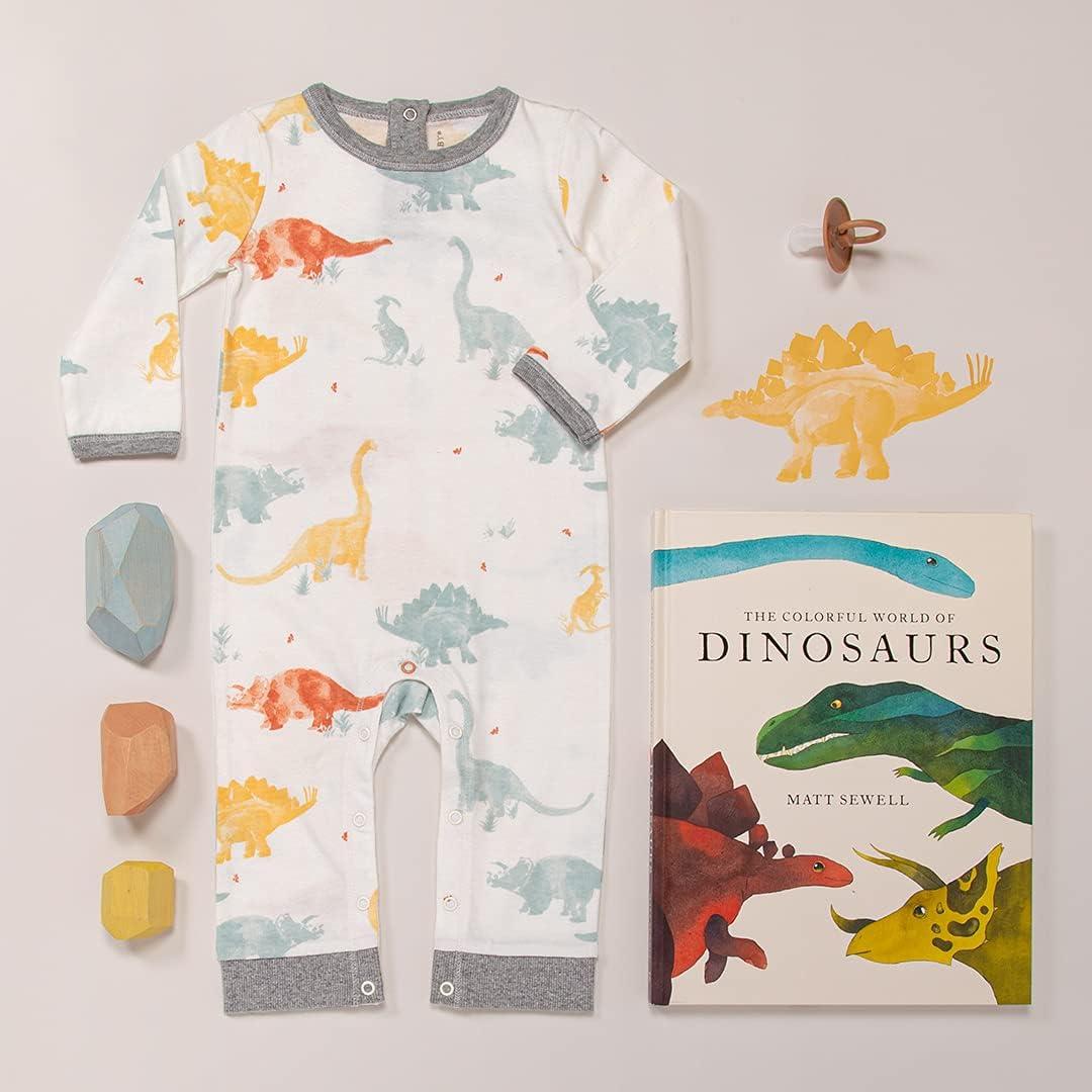 imageBurts Bees Baby babyboys Romper Jumpsuit 100 Organic Cotton Onepiece CoverallJurassic Territory