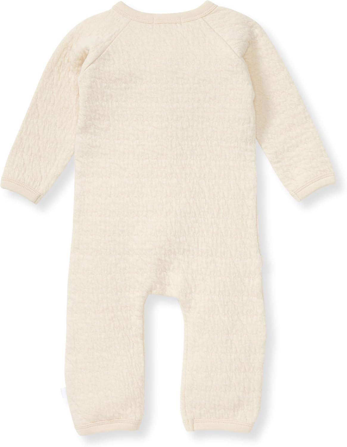 imageBurts Bees Baby babyboys Romper Jumpsuit 100 Organic Cotton Onepiece CoverallOat Quilted Bee