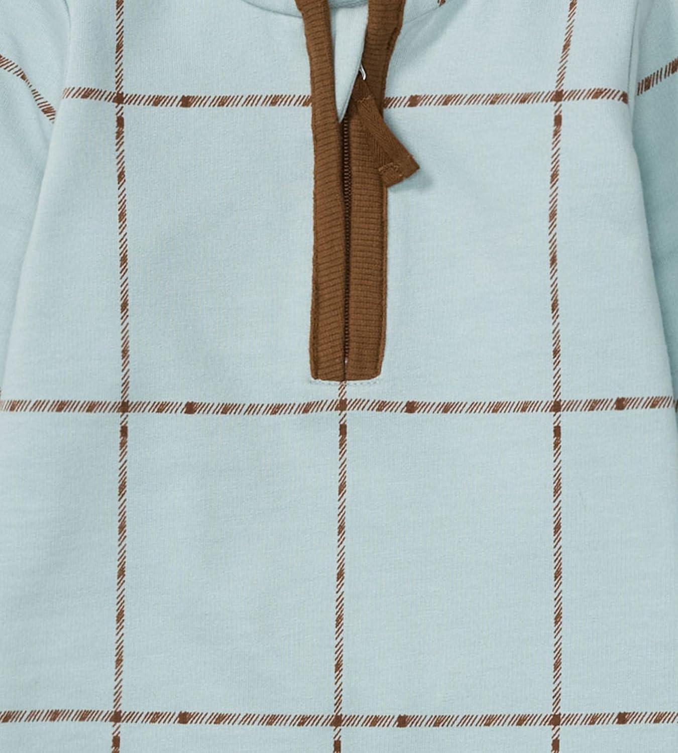 imageBurts Bees Baby babyboys Romper Jumpsuit 100 Organic Cotton Onepiece CoverallWindow Plaid