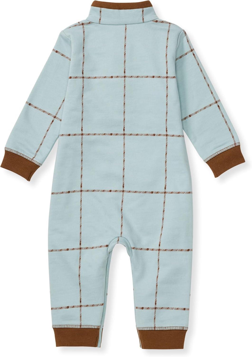 imageBurts Bees Baby babyboys Romper Jumpsuit 100 Organic Cotton Onepiece CoverallWindow Plaid