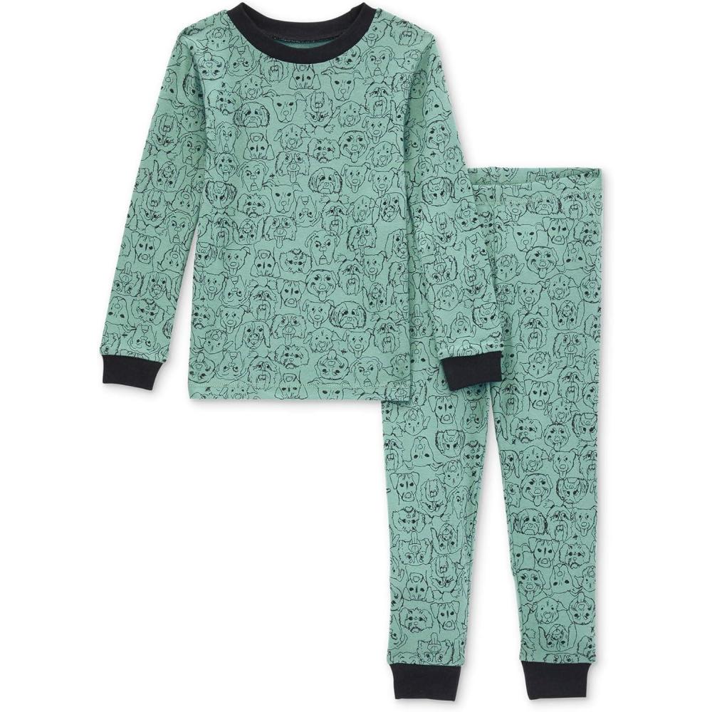 imageBurts Bees Baby Boys 2Piece Long Sleeve Tee and Pants Organic Cotton Pajama SetOffice Dogs
