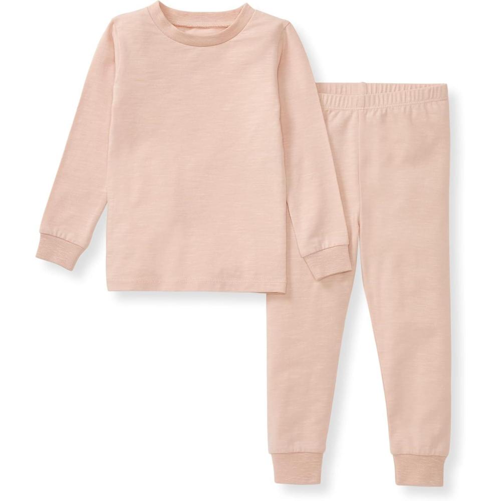 imageBurts Bees Baby babyboys Honeysoft Pajamas Tee and Pant 2piece Pj Set Soft Organic Cotton amp Lyocell BlendApple Jersey Slub