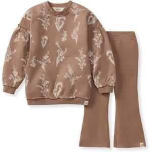 Burt’s Bees Baby Baby Girls Long Sleeve Top and Pant Set, 100% Organic Cotton Outfit(Little Wild Flower)