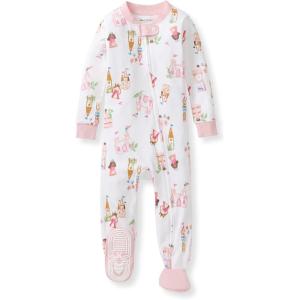 Burt’s Bees Baby Baby Girls Sleeper Pajamas, 100% Organic Cotton, One-piece PJs, Diagonal Zip Up Jumpsuit, Snug Fit Footie(Fairytale Castle)