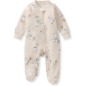 Burt’s Bees Baby Boys Sleep and Play PJs, 100% Organic Cotton One-Piece Zip Front Romper Jumpsuit Pajamas(Karate Creatures)