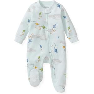 Burt’s Bees Baby Boys Sleep and Play PJs, 100% Organic Cotton One-Piece Zip Front Romper Jumpsuit Pajamas(Kite Festival)