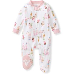 Burt’s Bees Baby Girls’ Organic Cotton Sleep and Play Footed Pajamas(Fairytale Castle)