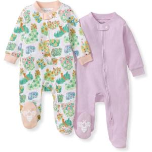 Burt’s Bees Baby Girls’ Organic Cotton Sleep and Play Footed Pajamas(Garden Paths)