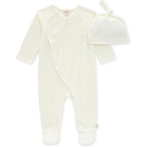 Burt’s Bees Baby baby-boys Romper Jumpsuit, 100% Organic Cotton One-piece Coverall(Eggshell Velour)