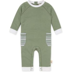 Burt’s Bees Baby baby-boys Romper Jumpsuit, 100% Organic Cotton One-piece Coverall(Green Bay Pocket)