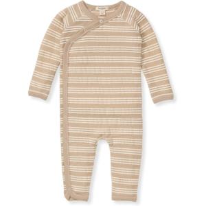 Burt’s Bees Baby baby-boys Romper Jumpsuit, 100% Organic Cotton One-piece Coverall(Raised Stripe Tan)