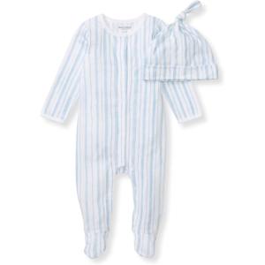 Burt’s Bees Baby baby-boys Romper Jumpsuit, 100% Organic Cotton One-piece Coverall(Vertical River Stripe)