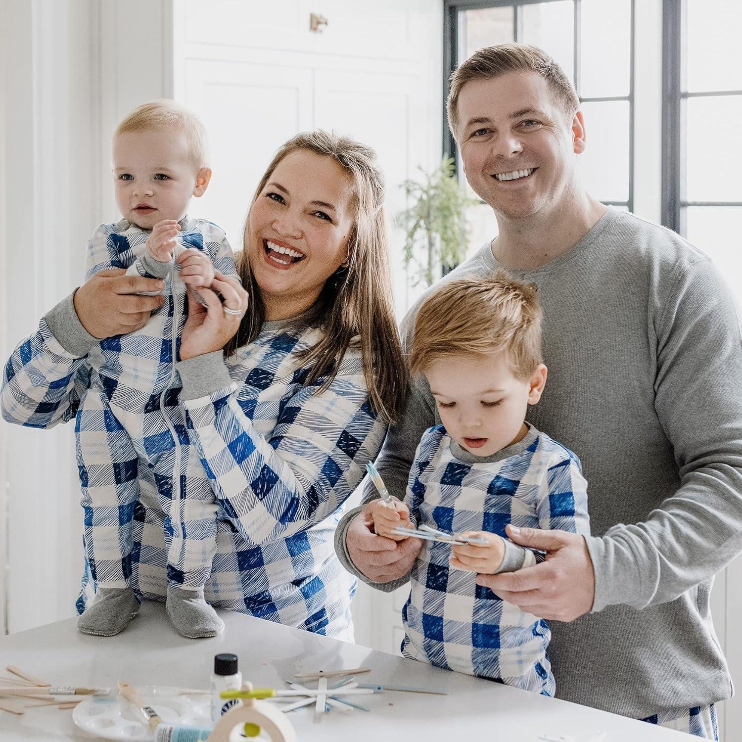 imageBurts Bees Baby Baby Family Jammies Matching Holiday Organic Cotton PajamasFrozen Plaid