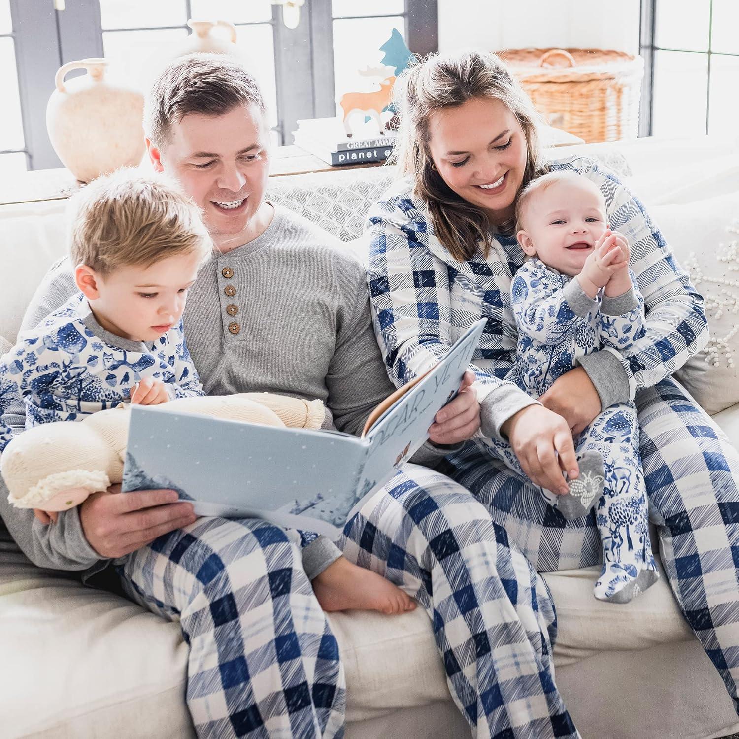 imageBurts Bees Baby Baby Family Jammies Matching Holiday Organic Cotton PajamasFrozen Plaid