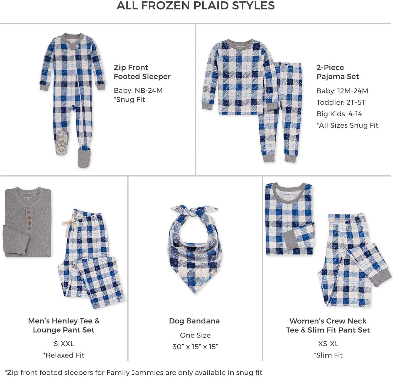 imageBurts Bees Baby Baby Family Jammies Matching Holiday Organic Cotton PajamasFrozen Plaid