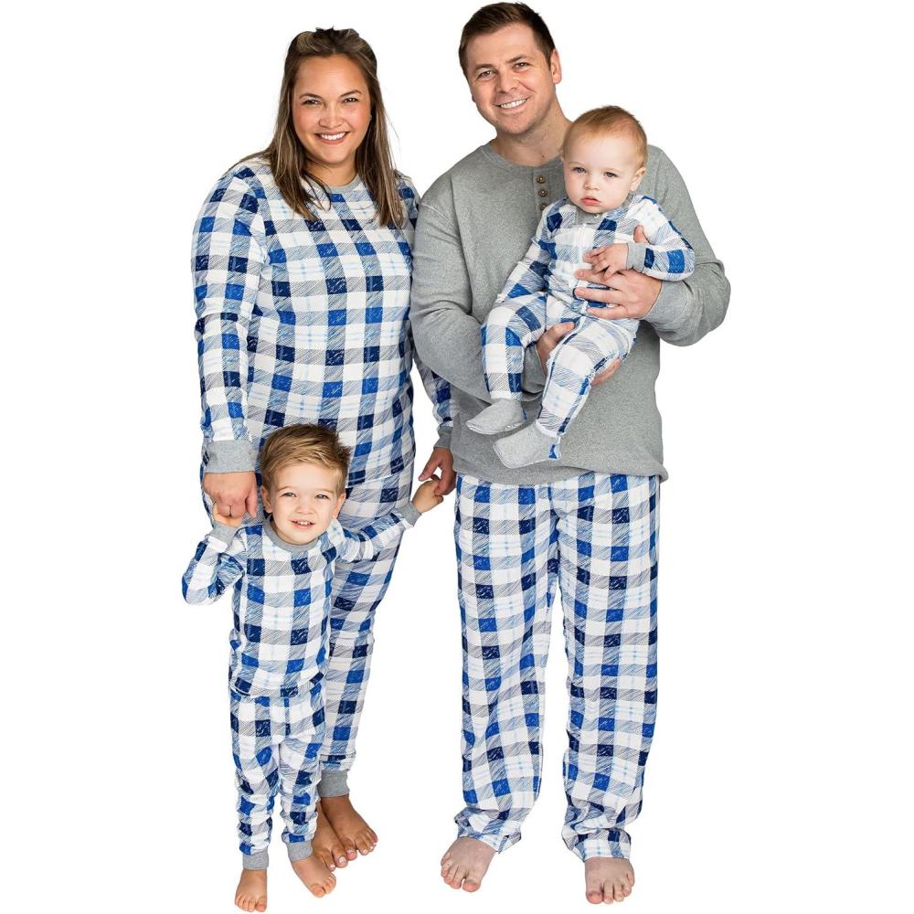 imageBurts Bees Baby Baby Family Jammies Matching Holiday Organic Cotton PajamasFrozen Plaid