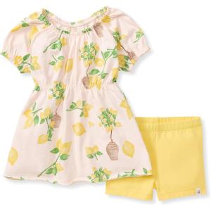 Burt’s Bees Baby baby-girls Top and Shorts Set, Tunic and Shorts Bundle, 100% Organic Cotton(Dawn)