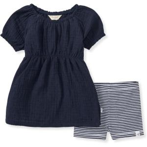 Burt’s Bees Baby baby-girls Top and Shorts Set, Tunic and Shorts Bundle, 100% Organic Cotton(Midnight)
