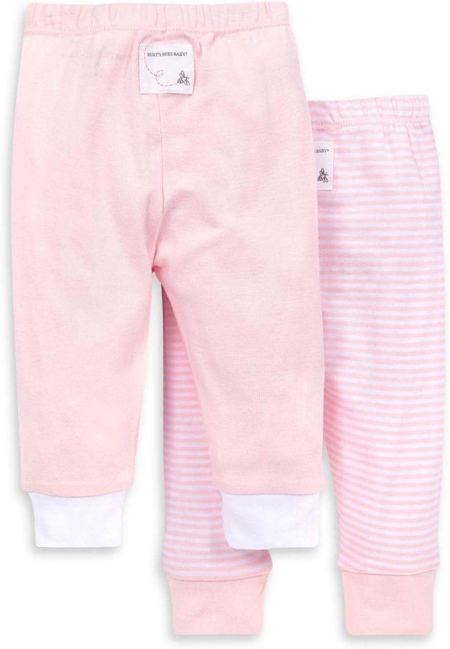 imageBurts Bees Baby unisexbaby Knit Jogger Pants Baby Sweatpants 100 Organic Cotton Infant BottomsBlossom SolidStripes 2pk