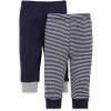 imageBurts Bees Baby unisexbaby Knit Jogger Pants Baby Sweatpants 100 Organic Cotton Infant BottomsNavy SolidStripes 2pk
