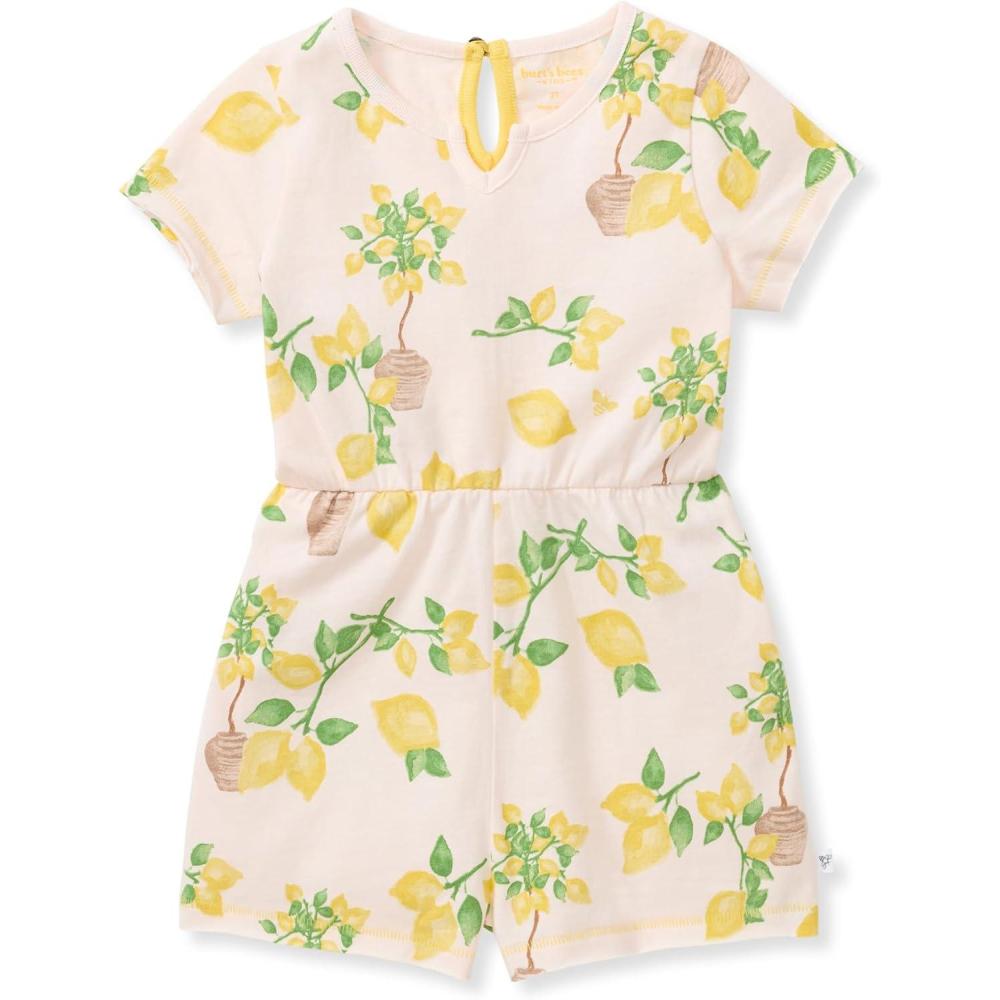 imageBurts Bees Baby Baby Girls Romper 100 Organic Cotton Onepiece Shortall and Layette Set Girl OutfitIsland Lemons