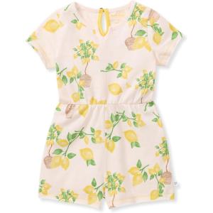 Burt’s Bees Baby Baby Girls Romper, 100% Organic Cotton One-piece Shortall and Layette Set Girl Outfit(Island Lemons)