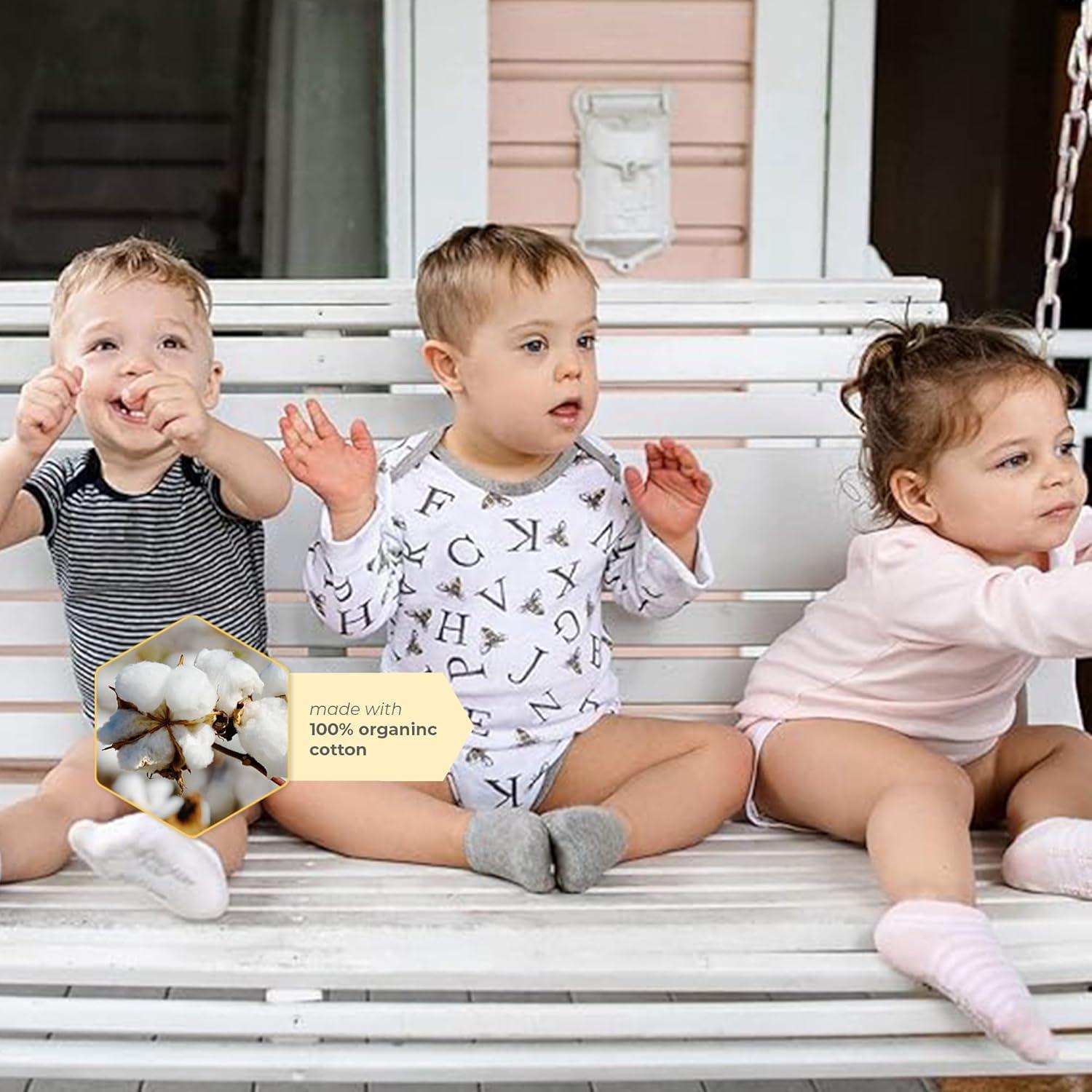 imageABeeC Long Sleeve Organic Baby Bodysuits 3 PackAbeec