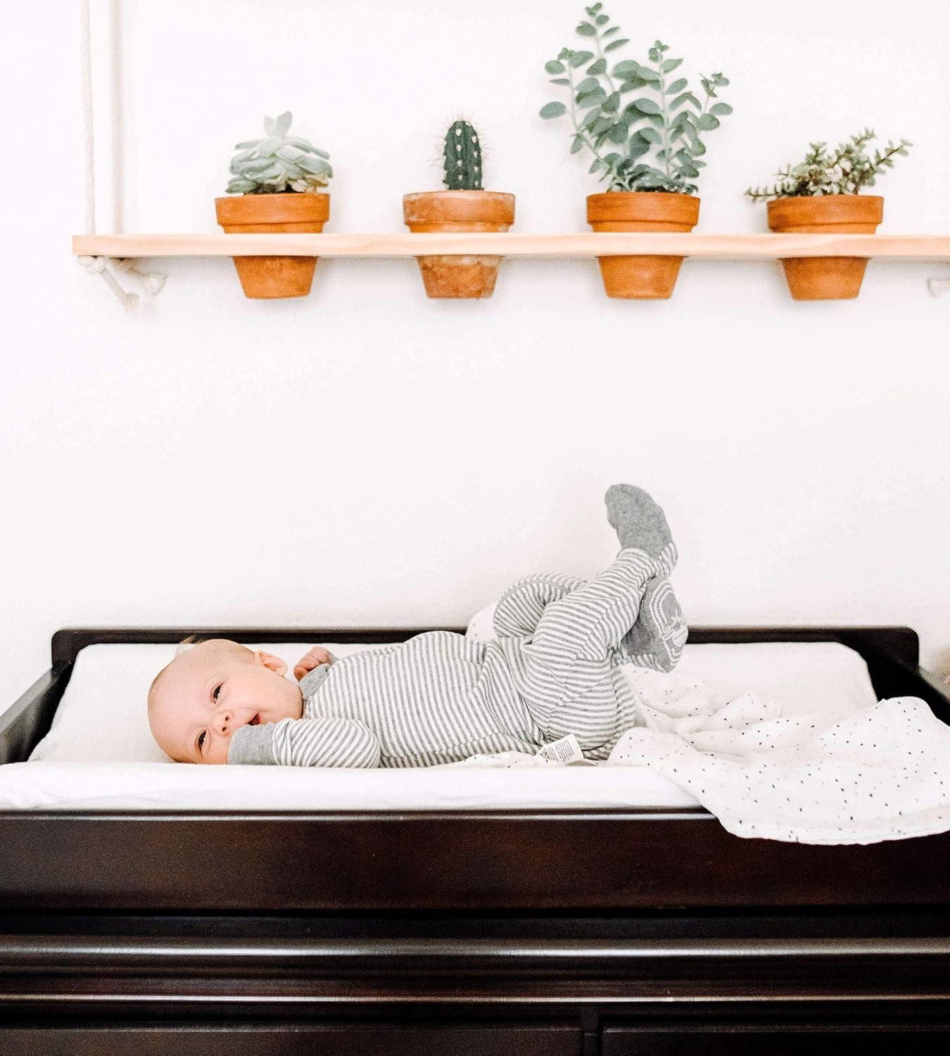 imageBurts Bees Baby Changing Pad Cover 100 Organic Jersey Cotton Changing Pad Liner for Standard 16 x 32 Inch Changing MatsCloud White