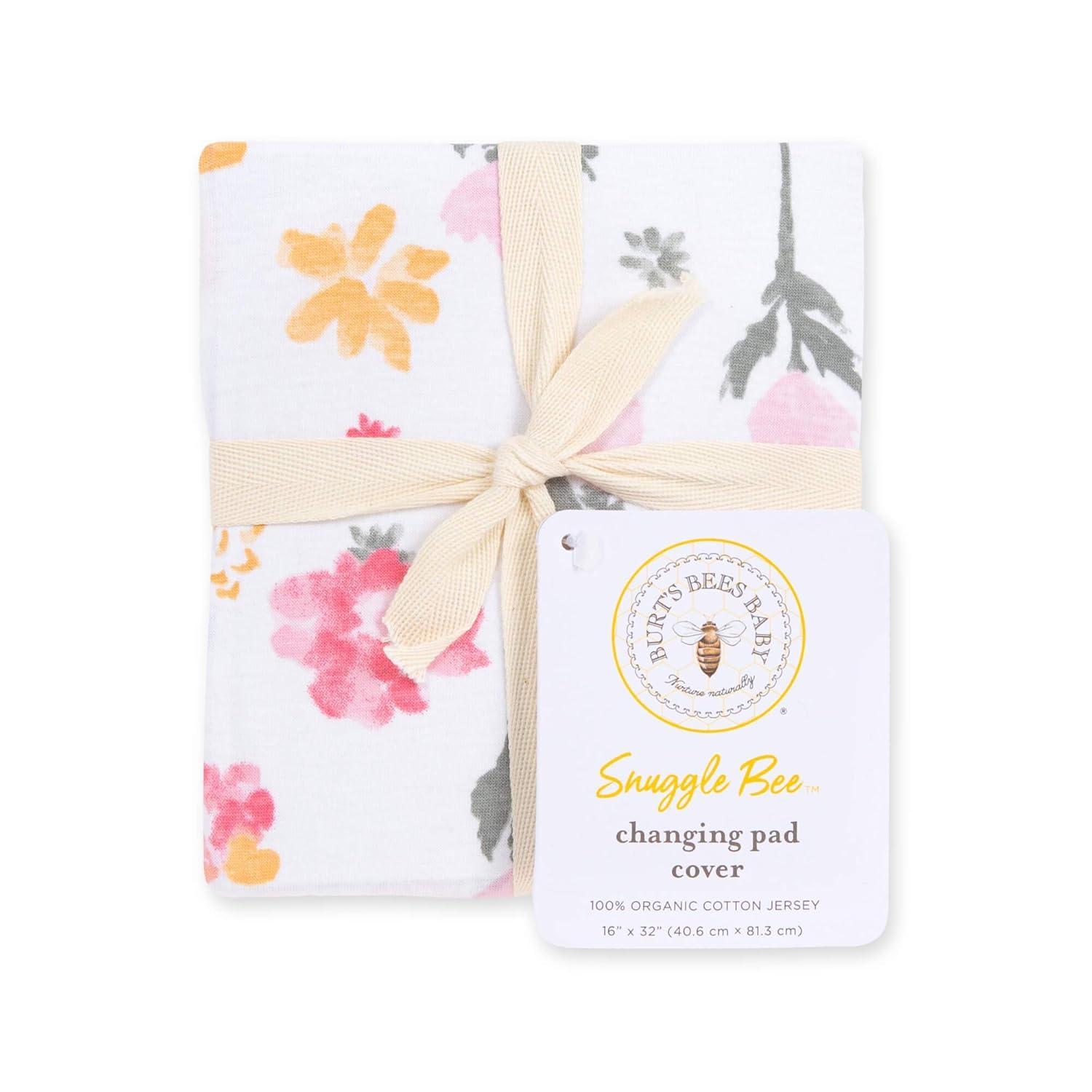 imageBurts Bees Baby Changing Pad Cover 100 Organic Jersey Cotton Changing Pad Liner for Standard 16 x 32 Inch Changing MatsFlorals