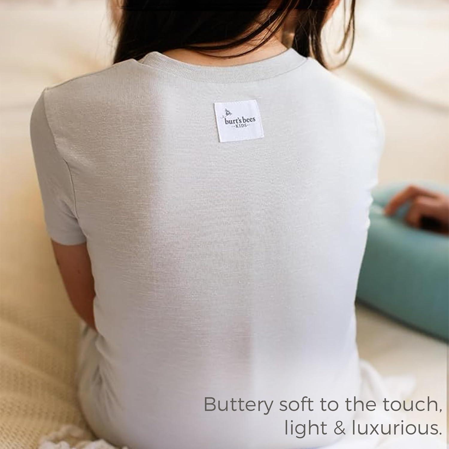 imageBurts Bees Baby Unisex Baby Honeysoft 2piece Pajamas Jersey Slub Short Sleeve Tee and Pant Pj Set Organic Cotton amp Lyocell Blend