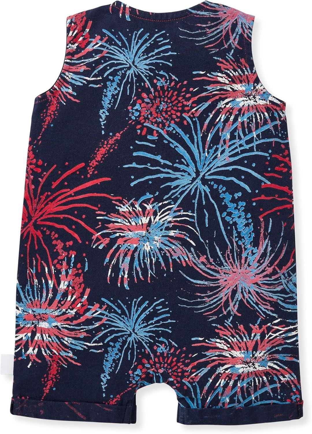 imageBurts Bees Baby babyboys Sleeveless Romper 100 Organic Cotton Onepiece Romper SuitCelebrate America