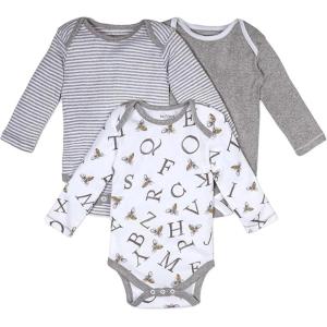 A-Bee-C Long Sleeve Organic Baby Bodysuits 3 Pack(A-bee-c)